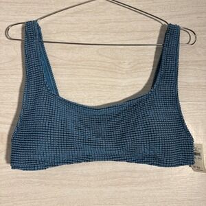 NWT Aerie Lurex Crinkle Scoop Bikini Top Sz XL